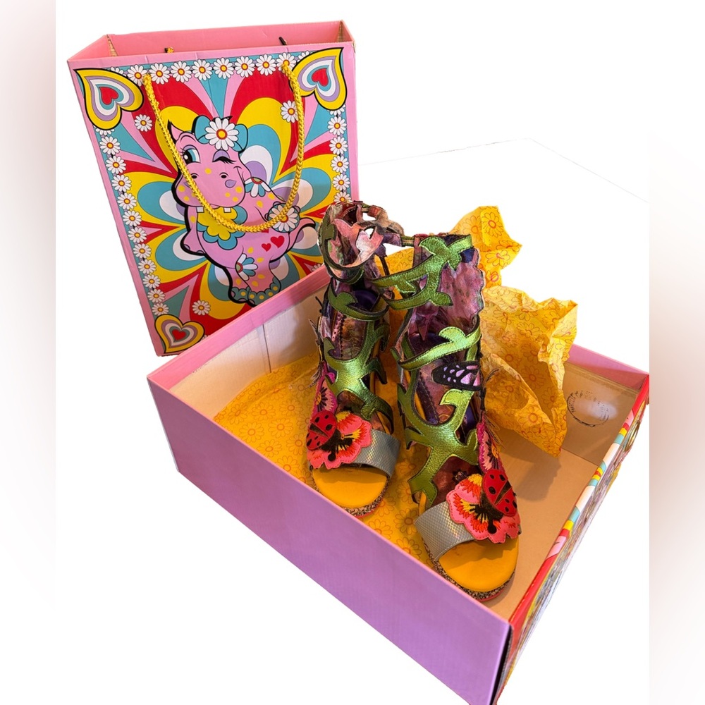 Irregular Choice “Beastly Blooms” Floral Butterfly Heels Size EU 38